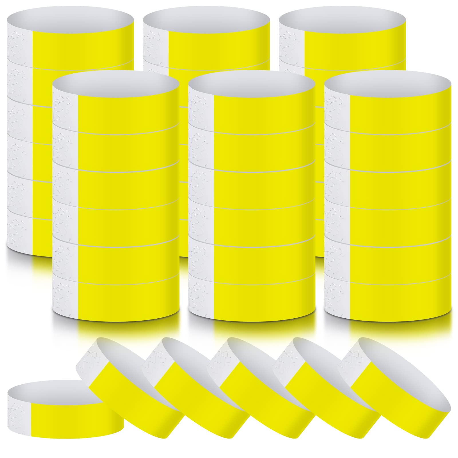 600 Packs Paper Wristbands for Events Neon Party Wristbands Colored Waterproof Paper Club Arm Bands Lightweight Identification for Concert Bar