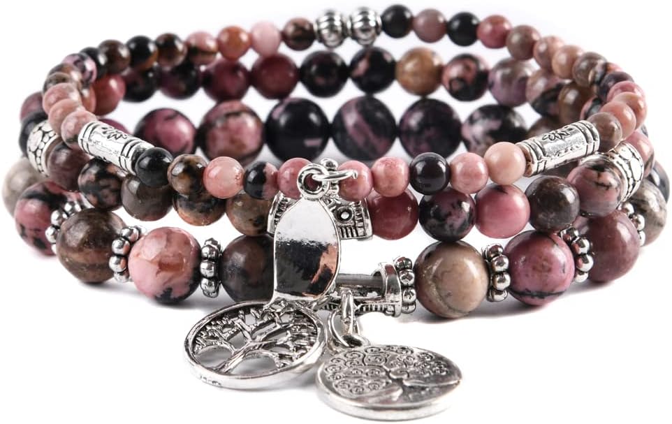 YGLINENatural Stone Bracelet 5 Wraps Bracelet Handmade Blue Color Boho Bracelet for Women Bracelet