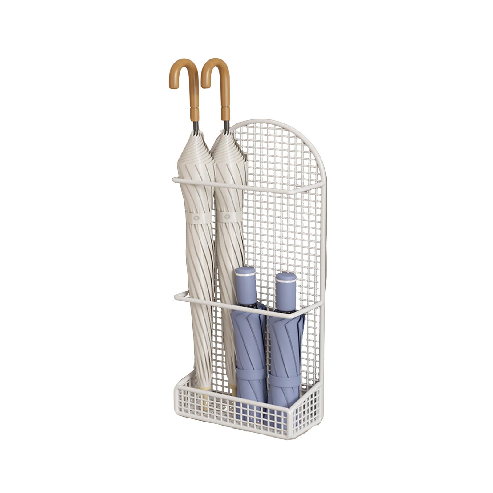 Porte-parapluies mural pliable métallique pour entrée et bureau