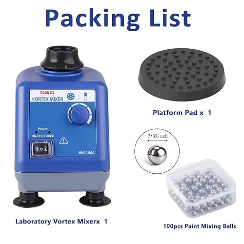 Miniatura 6 de FOUR E'S SCIENTIFIC Mezclador de vórtice de laboratorio, mini agitador de vórtice, 0-3000 rpm, mezclador de pintura de función táctil y continua,