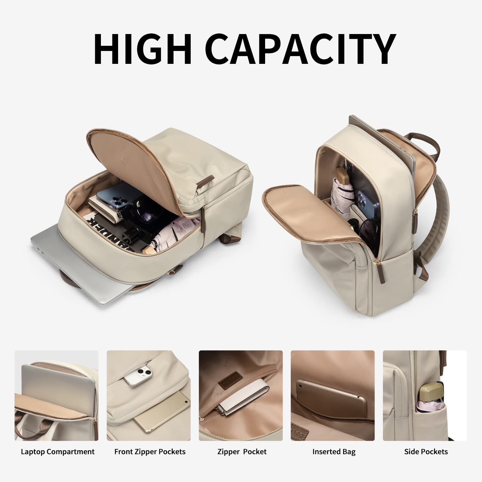 GOLF SUPAGS Zaino per Laptop per Donna Zaino Casual da Lavoro Viaggio per Insegnante Dottore Infermiera Borsa per Laptop