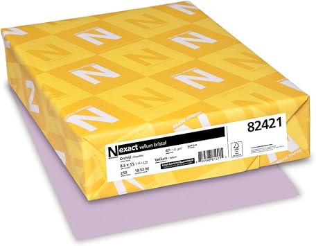 Exact Vellum Bristol, 8.5" x 11", 67 lb/147 gsm, Orchid, 250 Sheets 82421