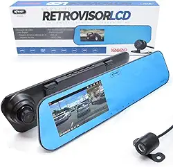 Retrovisor com Câmera Knup Kp-s103 Tela Lcd 4.3 Polegadas Câmera Frontal + Câmera de Ré
