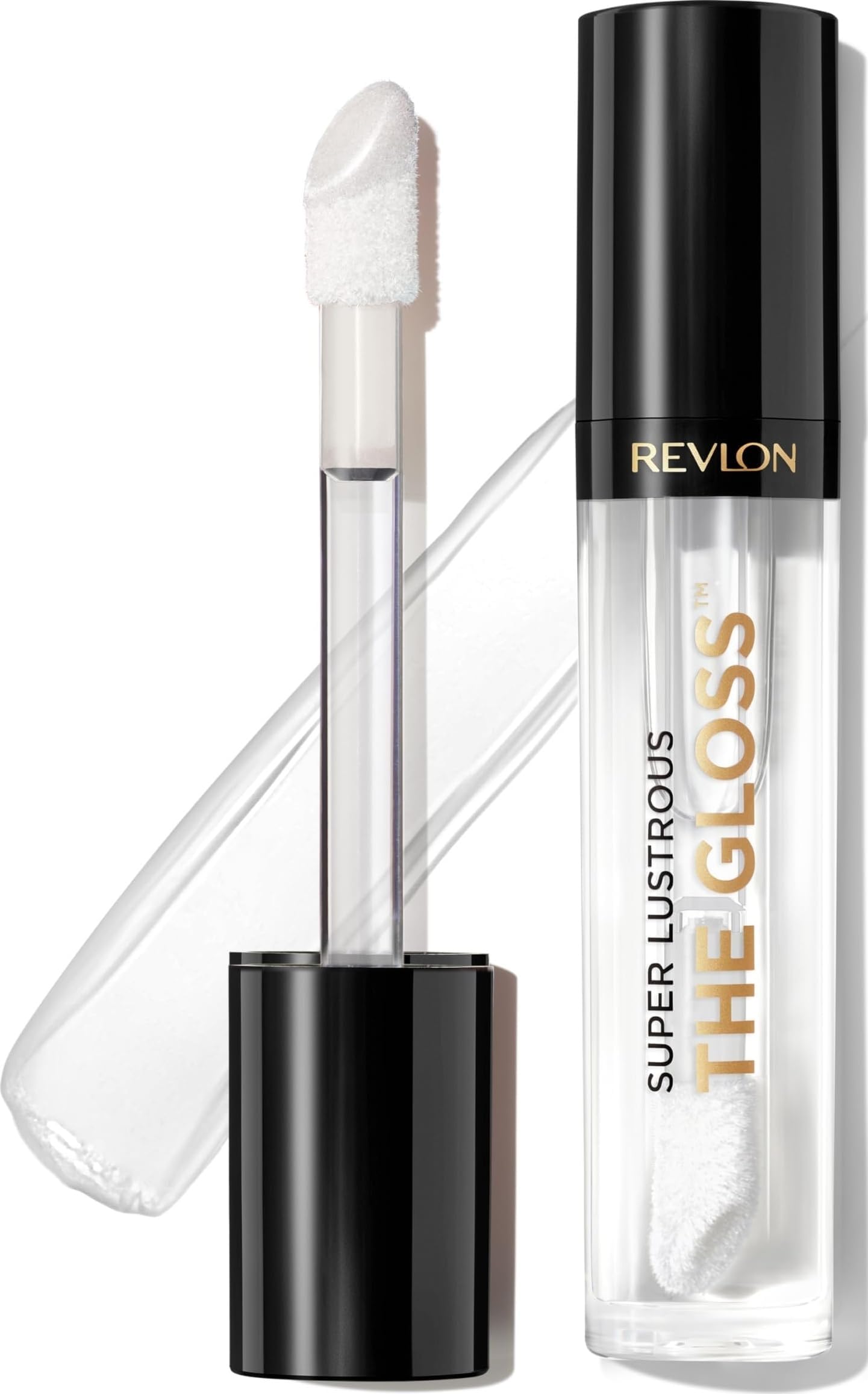 Revlon Super Lustrous The Gloss, 200 Crystal Clear, 0.13 oz | Non-sticky lip gloss with glossy-shine finish. Lightweight formula deposits shiny color & moisture for plumper-looking lips.