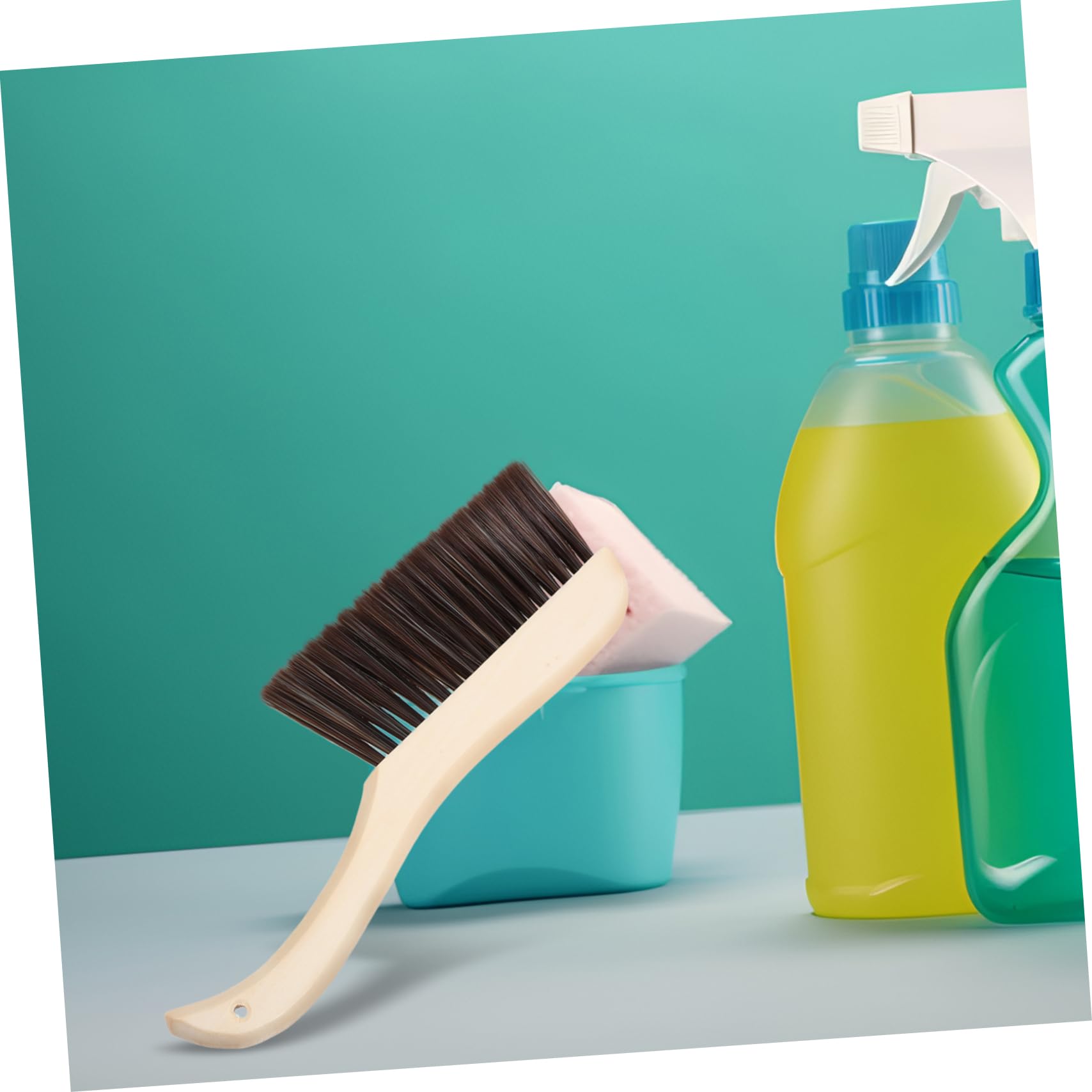 HOUDERCO Multi-Purpose Bed Brush Long Bristles Home Cleaning Accessory Non-Slip Grip