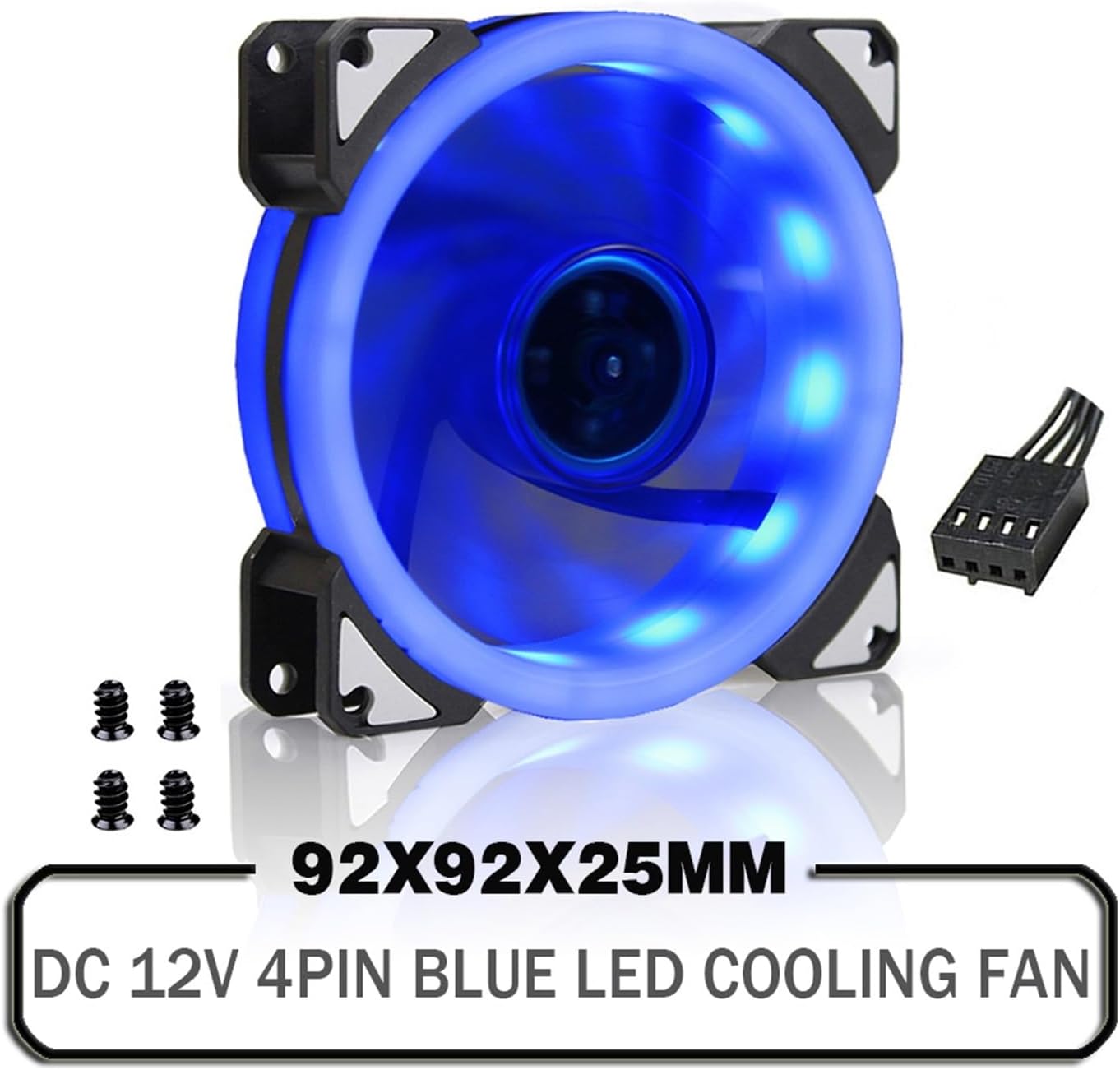 92mm Blue LED Fan 92x92x25mm DC 12V LED Fan CPU GPU Computer Case Cooling Fan 4PIN Temperature Control