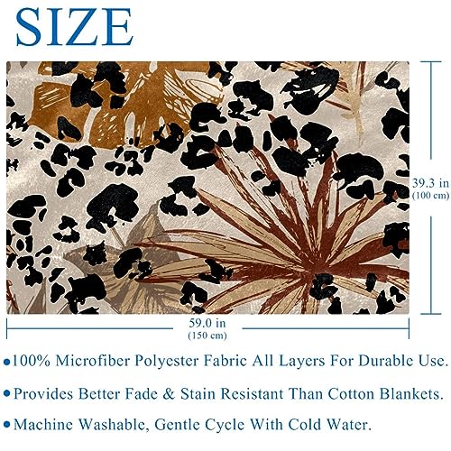 Couverture chaude Monstera léopard pour pique-nique camping et plage