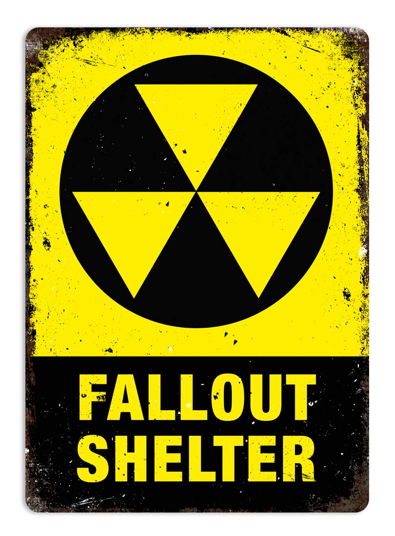 Toasted Merch Yellow Fallout Shelter – Small Sticky Pads | Printed Metal Wall Sign Plaque