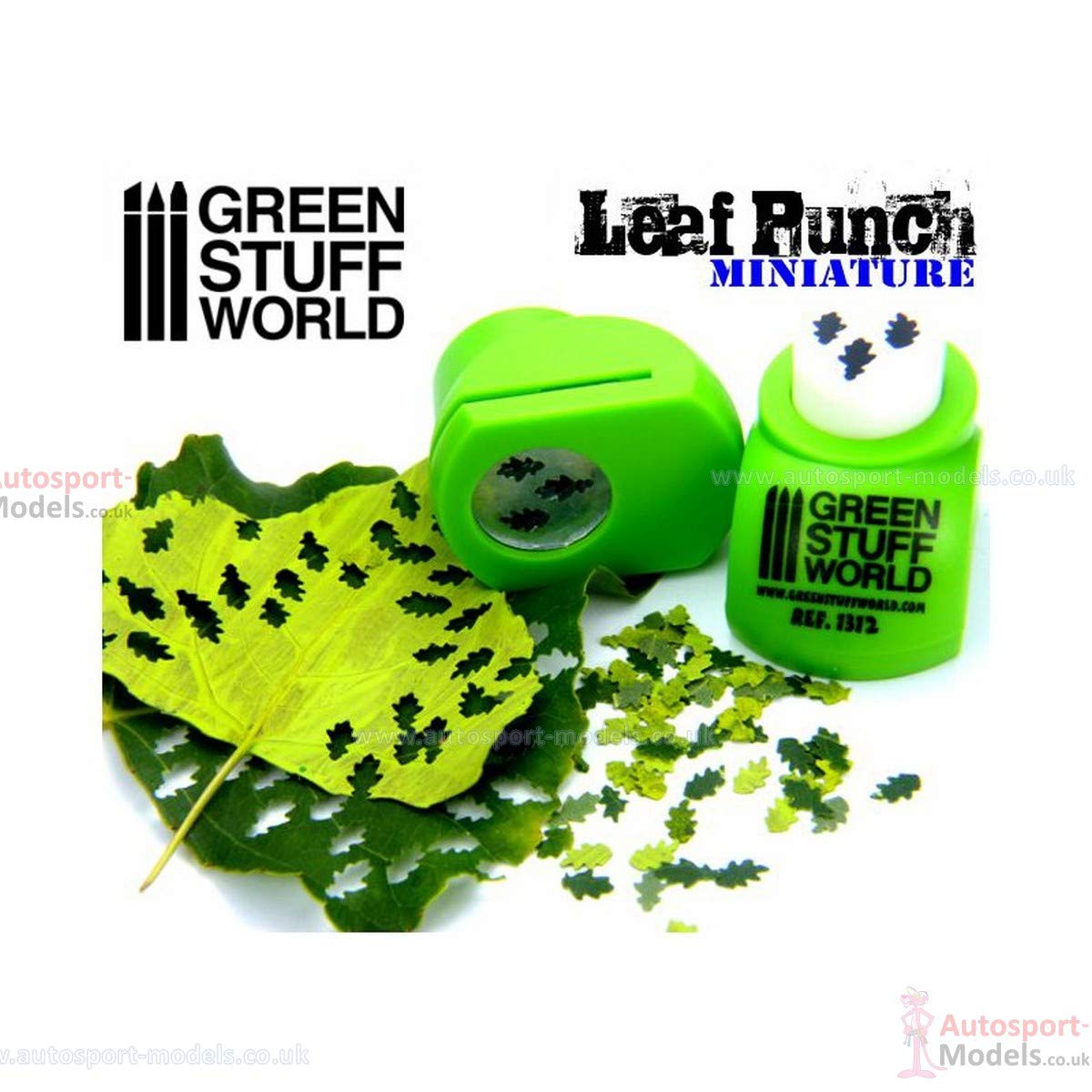 Miniature Oak Leaf Punch perfect to create miniature leaves compatible with scales 1:43 1:48 1:65 (32mm, 28mm, and 25mm) for Dioramas and War Gaming by Green Stuff World.