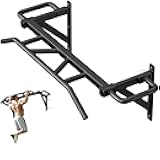 Heavy Duty Pull Up Bar with 14 Grip Positions, Strength Training Pull-Up Bars for Home Gym, Wall Mounted, Joist Mounted Chin Up Bar with Reinforced Thick Metal Construction - Supports 600 lbs for Full-Body Workouts