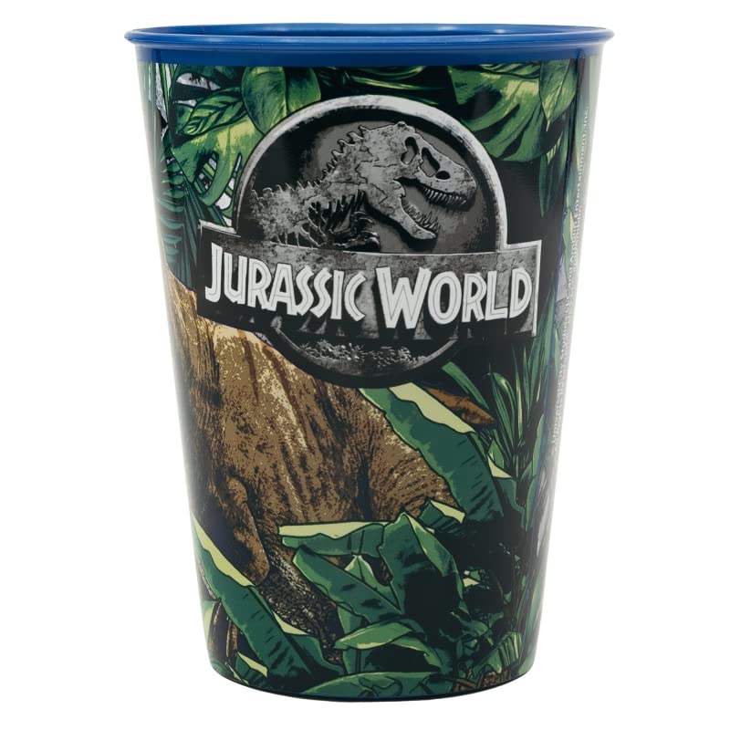 Lot De 2 Verres Enfants 260 Ml Jurassic World – Plastique Sans BPA, Robuste Et Officiel, Cadeau Garçon Dino