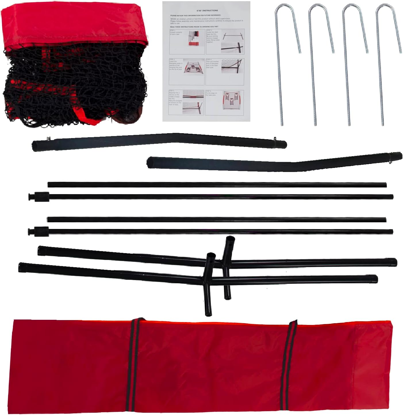 Football Throwing Net - 6x6 FT Portable Training Net with 3 Target Pockets for Improving QB Throwing Accuracy - Outdoor Indoor Teens Adults Practice Gifts