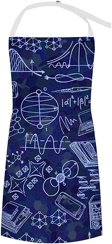 Physics Elements Science Funny Bib Aprons Adjustable Kitchen Chef Apron with Pockets for Men Women
