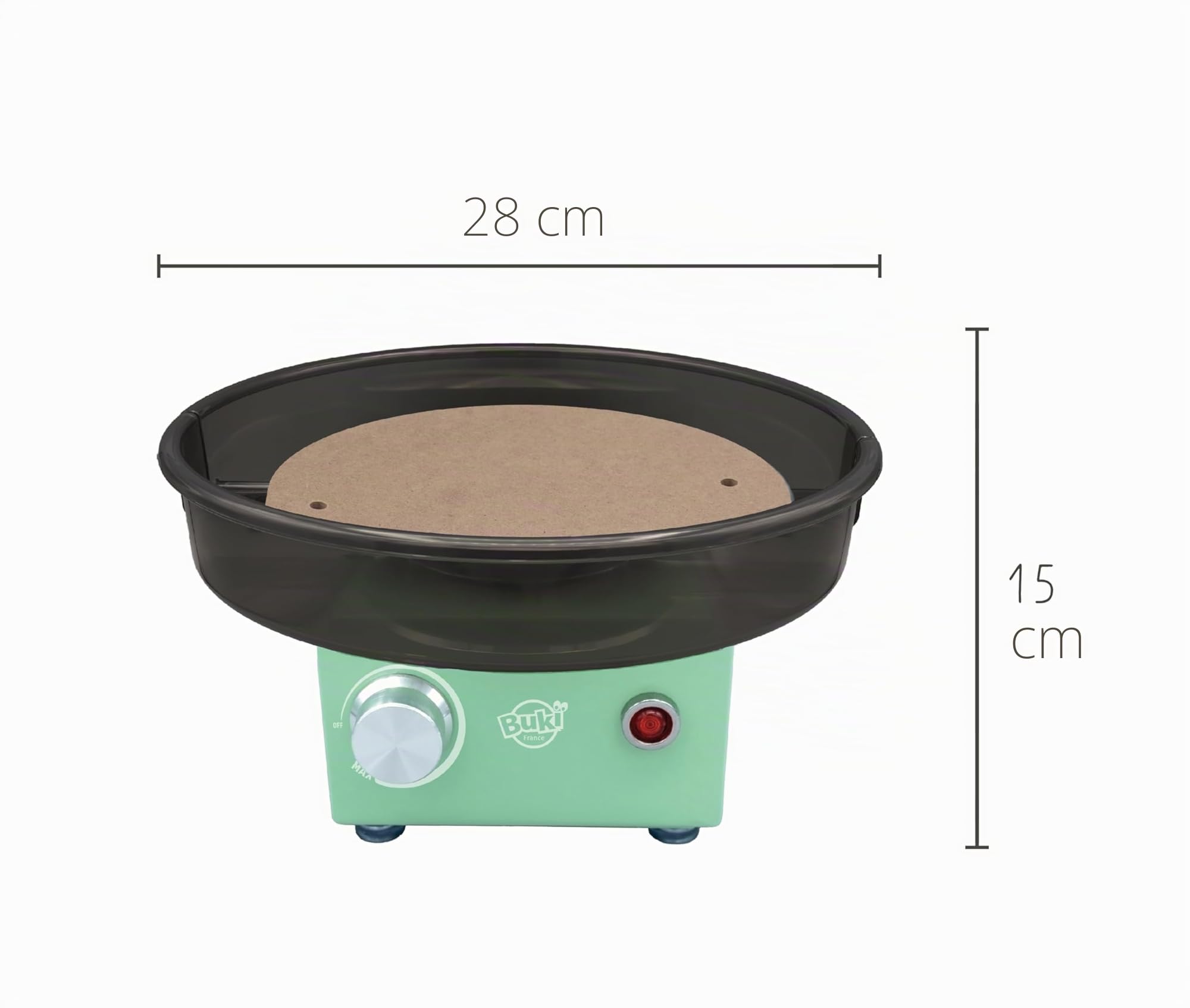 BUKI 5441 - Professional Studio Alfarería Experto - Torno de alfarero eléctrico – 220 RPM, Disco metálico 20 cm, 1 kg Barro, Accesorios, Desde 10 años