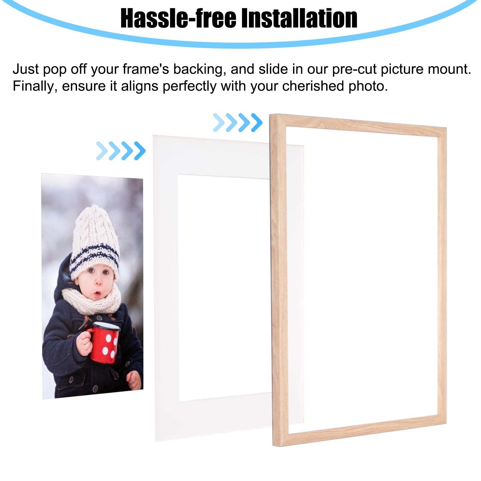 Pack of 12 White Photo Picture Mounts for Photo Frames Mount 6Pcs Photo Mount with Aperture fit A4 Size - Image 4