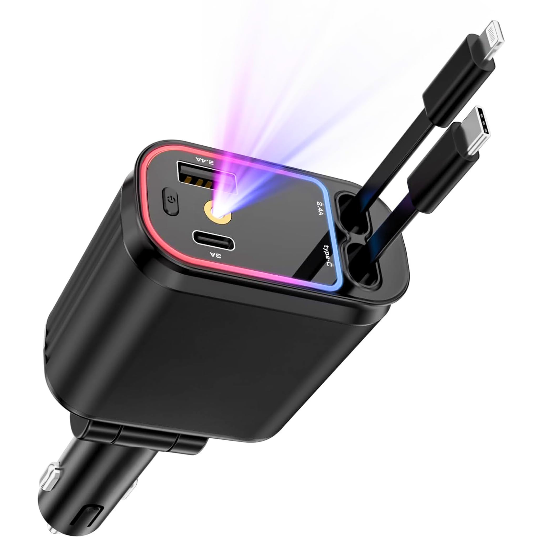 Amazon.com: Retractable Car Charger 4 in 1 Fast Car Phone Charger