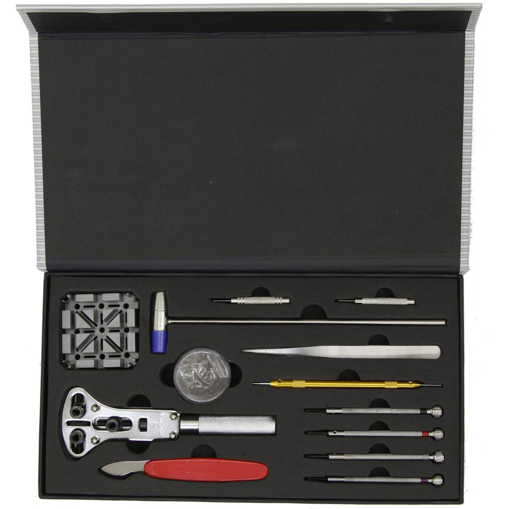 Paylak TSA9007 Watch Repair Tool Kit with Battery Changing, Watch Opening, Band Sizing and Storage Case