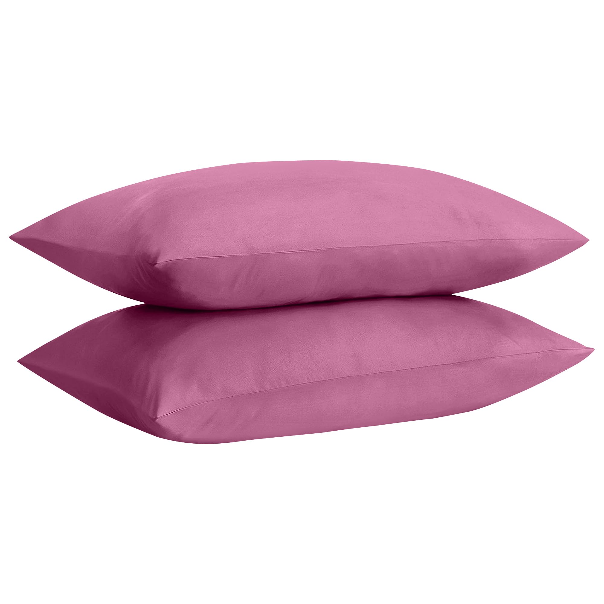 HOME ACE Non Iron Percale Standard Pillowcases 2 Pack Fuchsia, 180 Thread Count 100% Poly Cotton Housewife Pillow Cases 50 x 75CM — image 1
