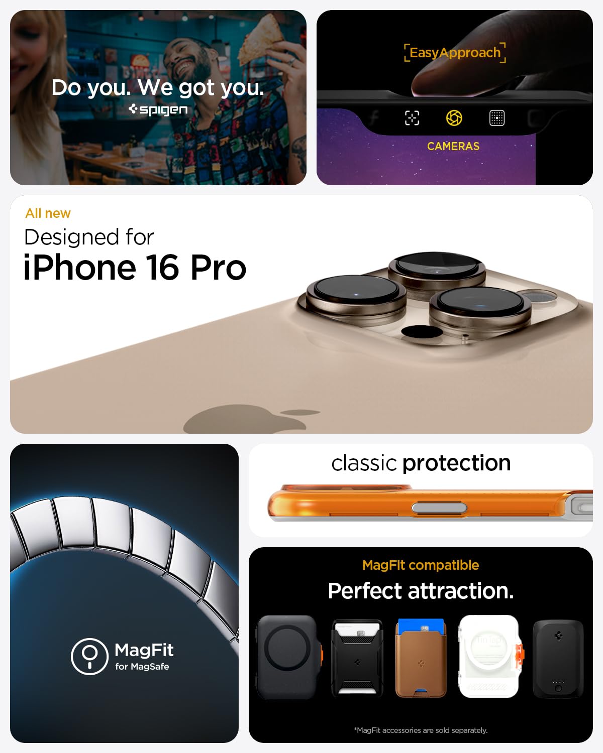 Spigen Classic C1 MagFit Case for iPhone 16 Pro, Compatible with MagSafe Accessories - Tangerine - Image 2