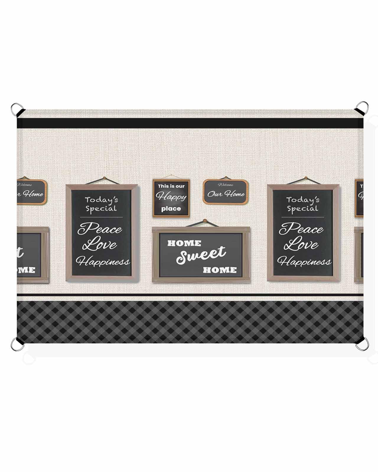 Boanket Sun Shade Sail 8' x 10', Black White Rectangular Waterproof Outdoor Sun Shades, Modern Black Checkered Home Rustic Shade Cloth for Patio Deck Terrace Garden Lawns Beach Backyard