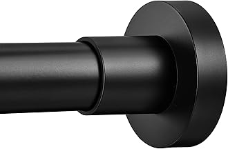 EBOATOP Shower Curtain Rod Tension - Never Rust No Drill Non-Slip Spring Tension Shower Rod, 43-73 inches Stainless Steel, Matte Black