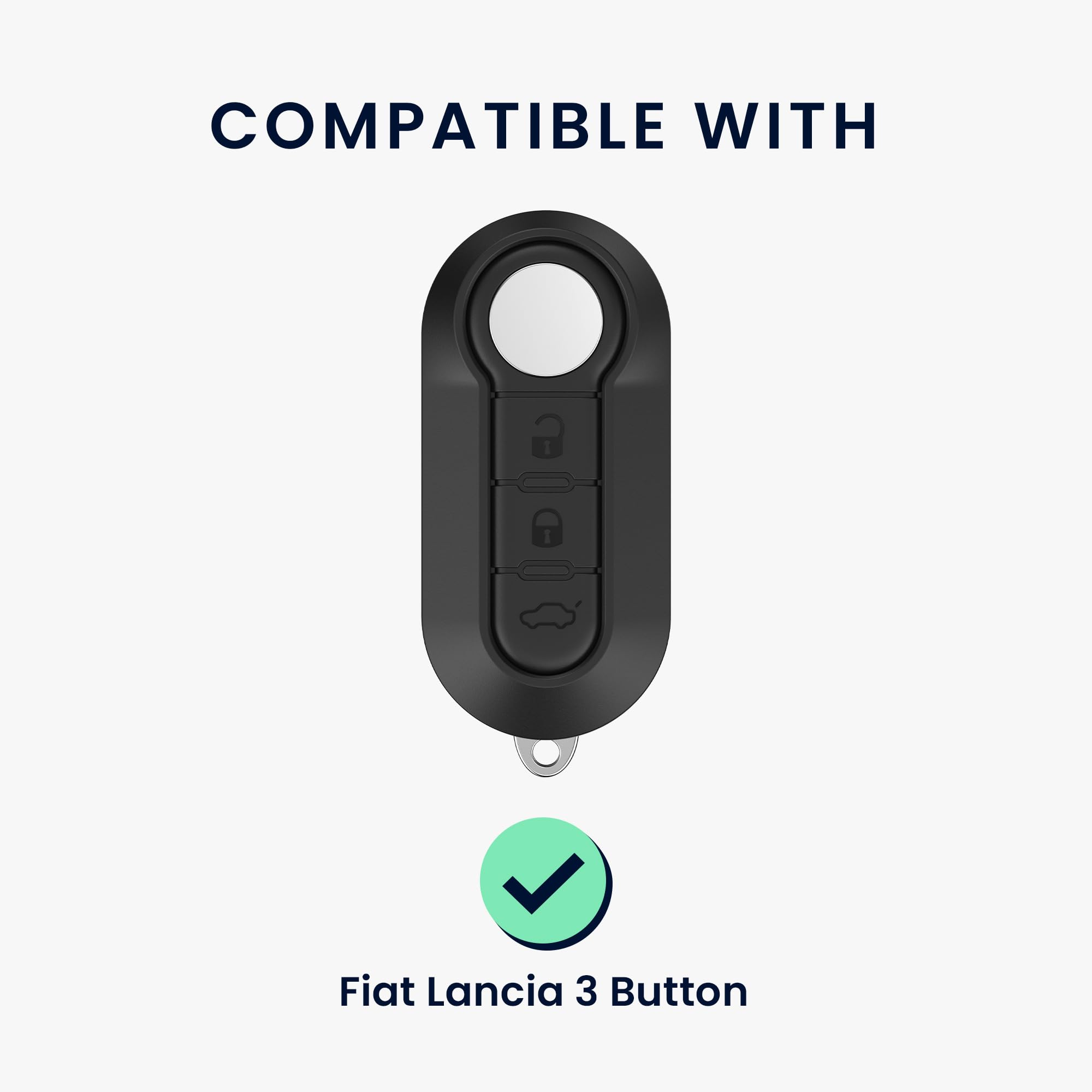 kwmobile Car Key Case Compatible with Fiat Lancia 3 Button Car Flip Key Cover - Car Fob Case - Soft TPU Shell - Transparent - Image 2