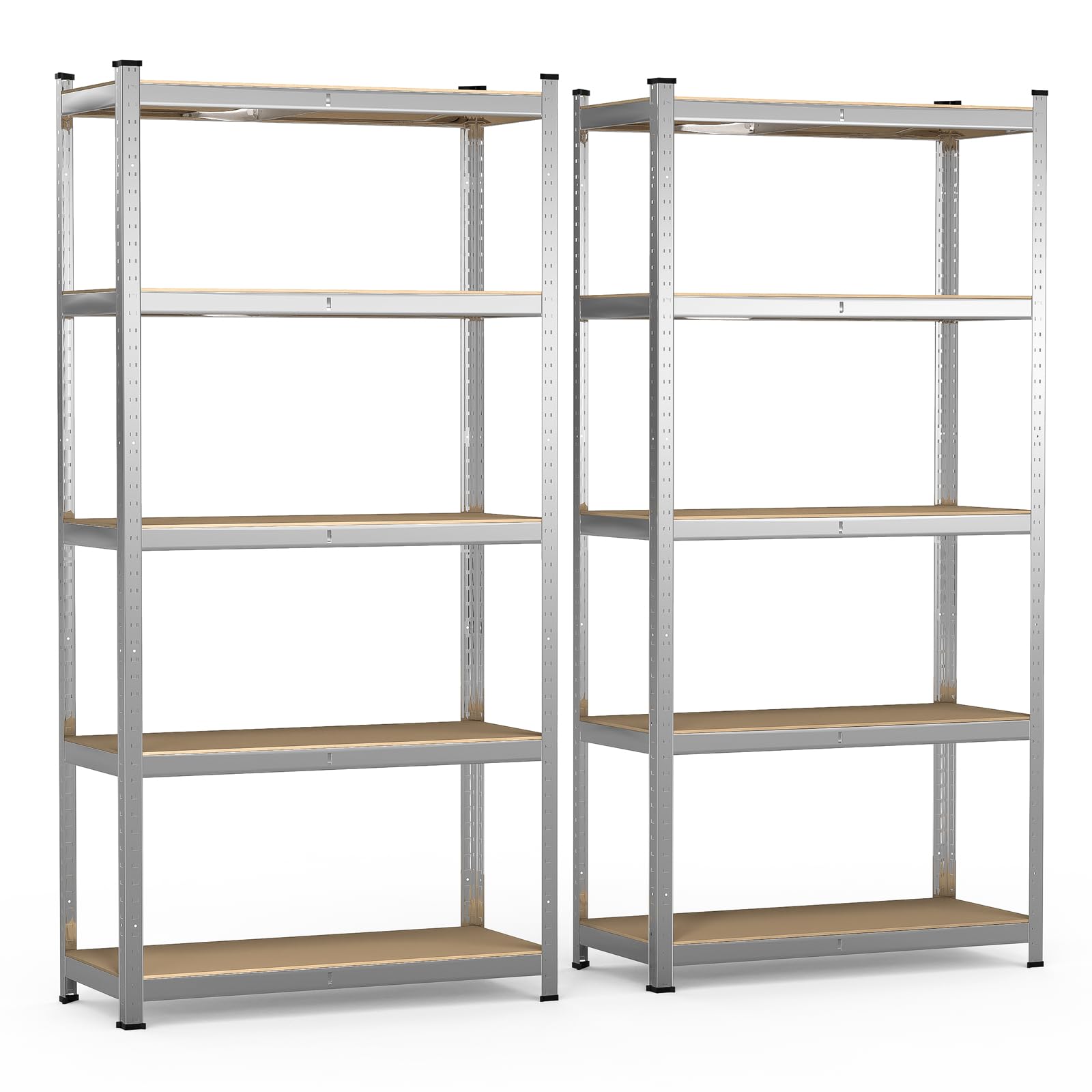 VOUNOT 2 x Estantería Metálica Reforzada 180x90x40 cm, Estante Almacenamiento de 5 Niveles, Estantería Cargas Pesadas, Montaje sin Herramientas, Carga de 1250 kg, para Garaje, Bodega, Trastero
