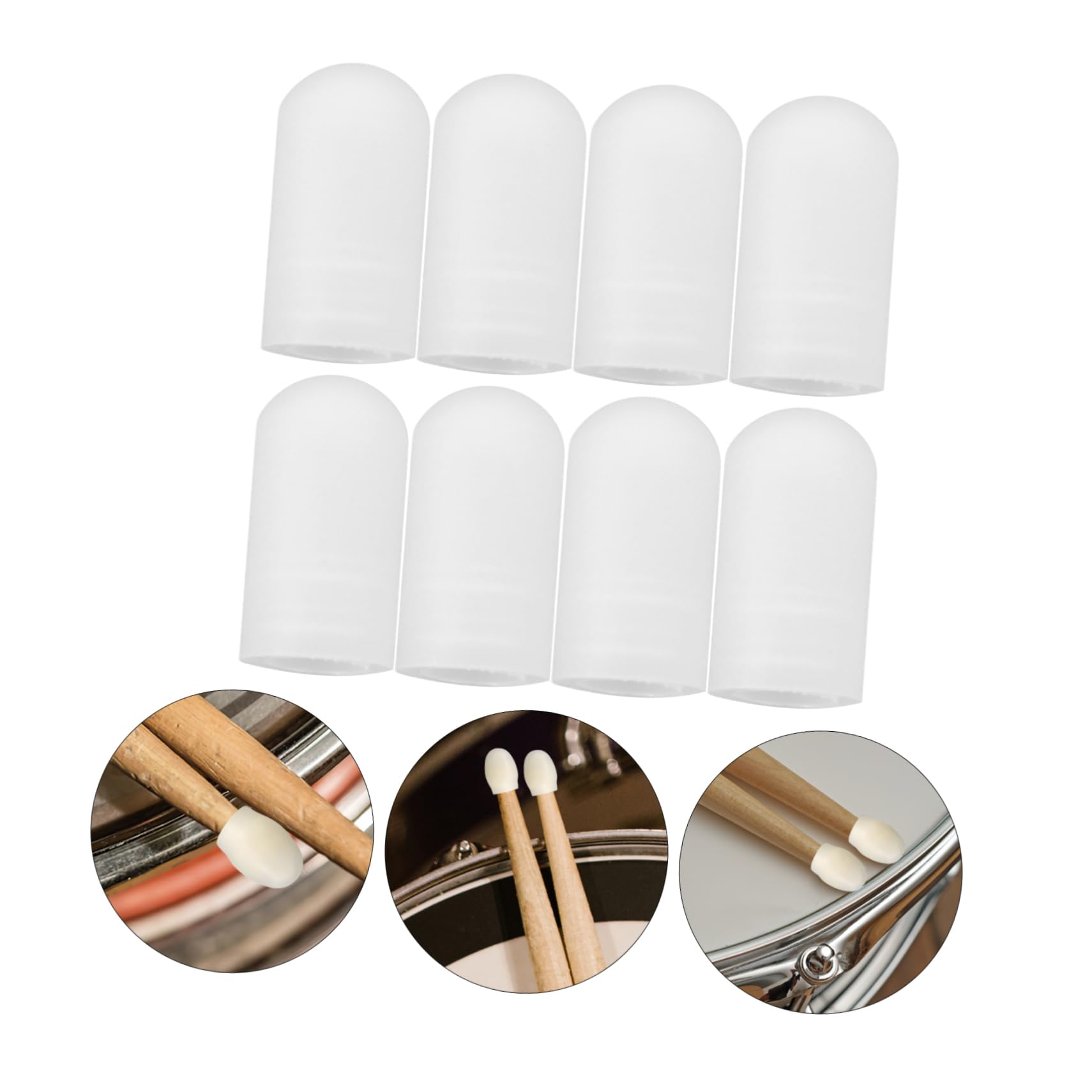 Vaguelly 10pcs Silicone Drumstick Caps Drum Mute Tips for Quiet Practice Lightweight and Compact Drumstick Ends for Home Go Sessions