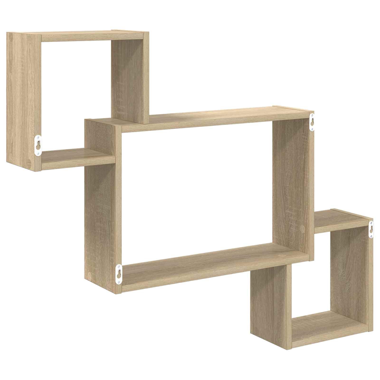 Wandregal Wandhalterung Braun aus Holzwerkstoff 91,5 x 15 x 76 cm rechteckig platzsparend mit viel Stauraum für Wohnzimmer Schlafzimmer Büro modern und robust