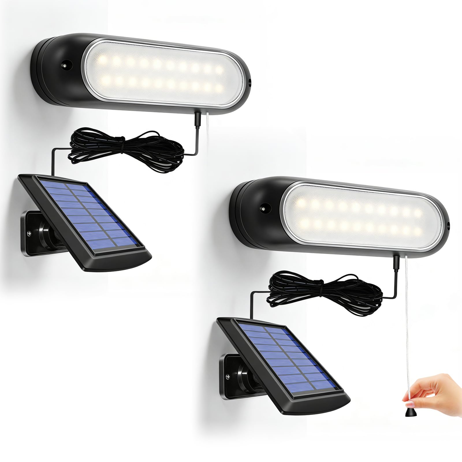 ChunHee Solar-Hängelampe für Innen Außen IP65 Wasserdicht 20LED Solar Schuppen Licht mit String Control Solar Lampen für Garten, Garage, Weg, Hof, Terrasse, Rasen, Hühnerställe