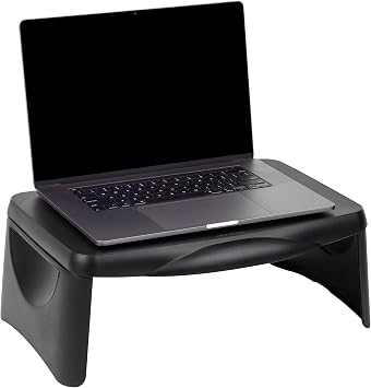 Mind Reader Lap Desk/Laptop Stand, Bed Tray, Folding Legs, Portable, Dorm, Plastic, 18.75" L x 11.25" W x 7.25" H, Black