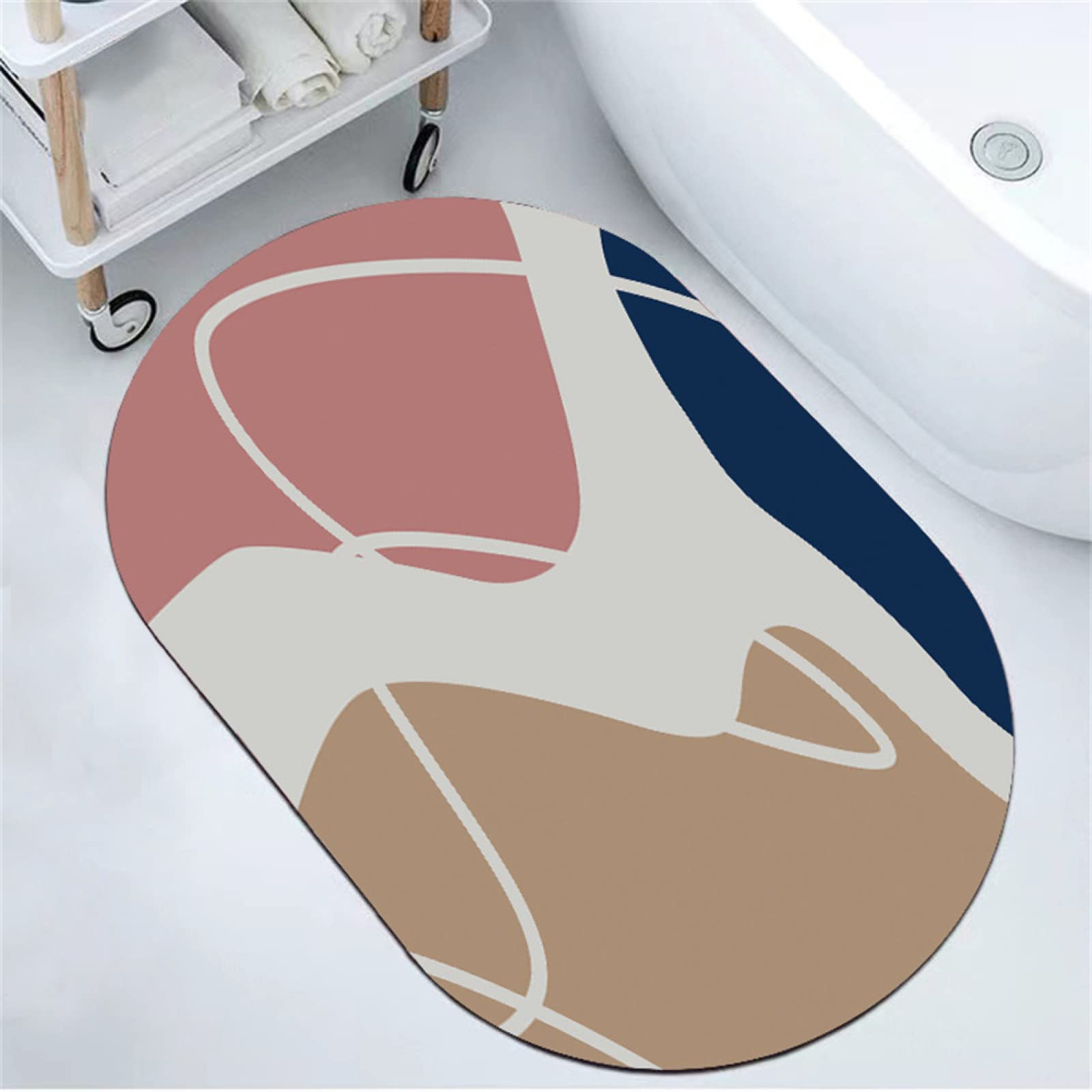 Tappeto Bagno, Tappeto Bagno Antiscivolo Assorbente, Tappeti Bagno, Tappetino Doccia Antiscivolo, Tappeto Cucina Antiscivolo Lavabile, Tappeto Doccia Assorbente, Tappetini Bagno (Variazioni, 90x120cm)