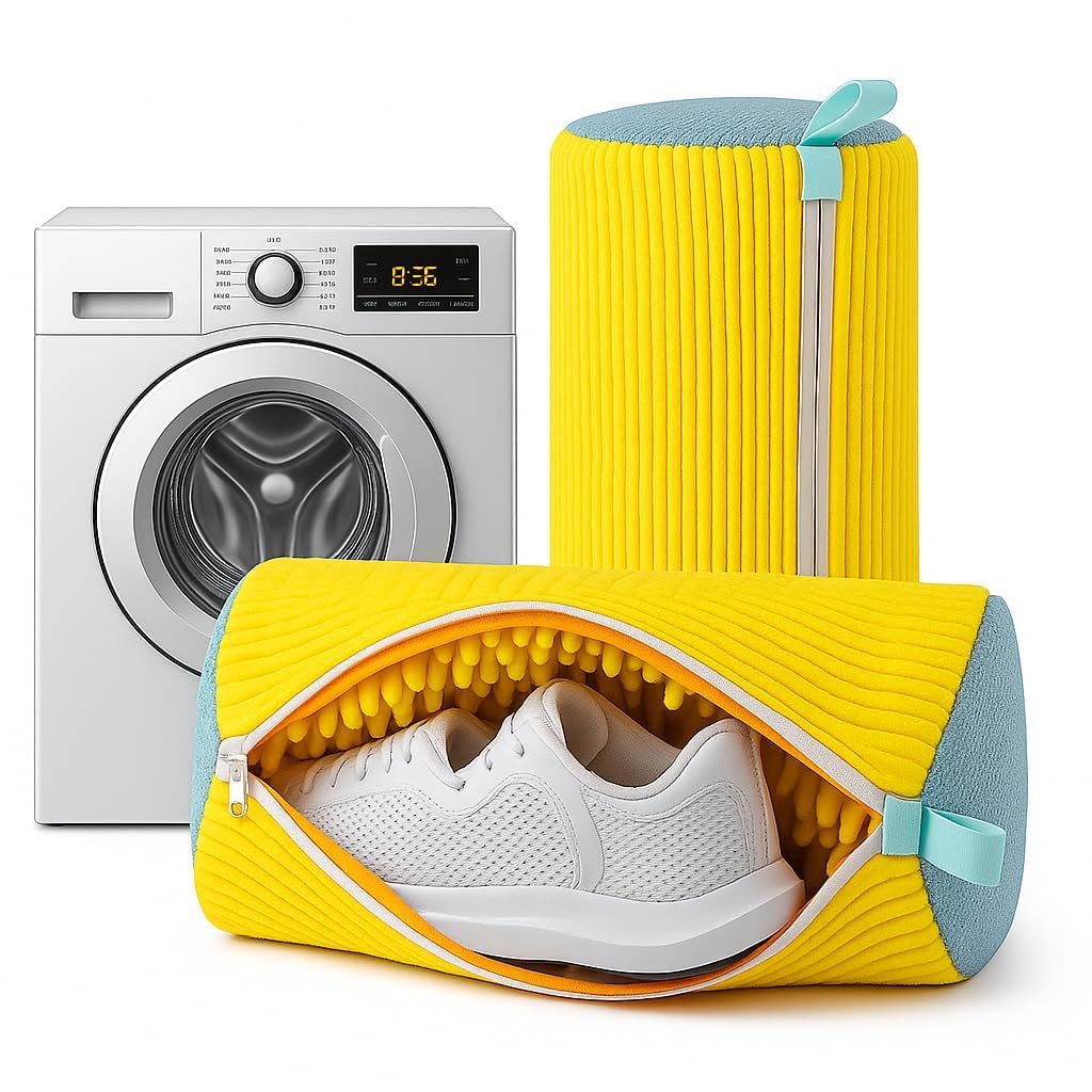 Shoe Washing Machine Bags, Invisible Zipper Side Opening Shoes Washing Bag for Washer and Dryer, Shoe Laundry Bags for Sneakers, Reusable Shoe Cleaning Bag for All Shoe (Yellow Shoes Bag)-image-44