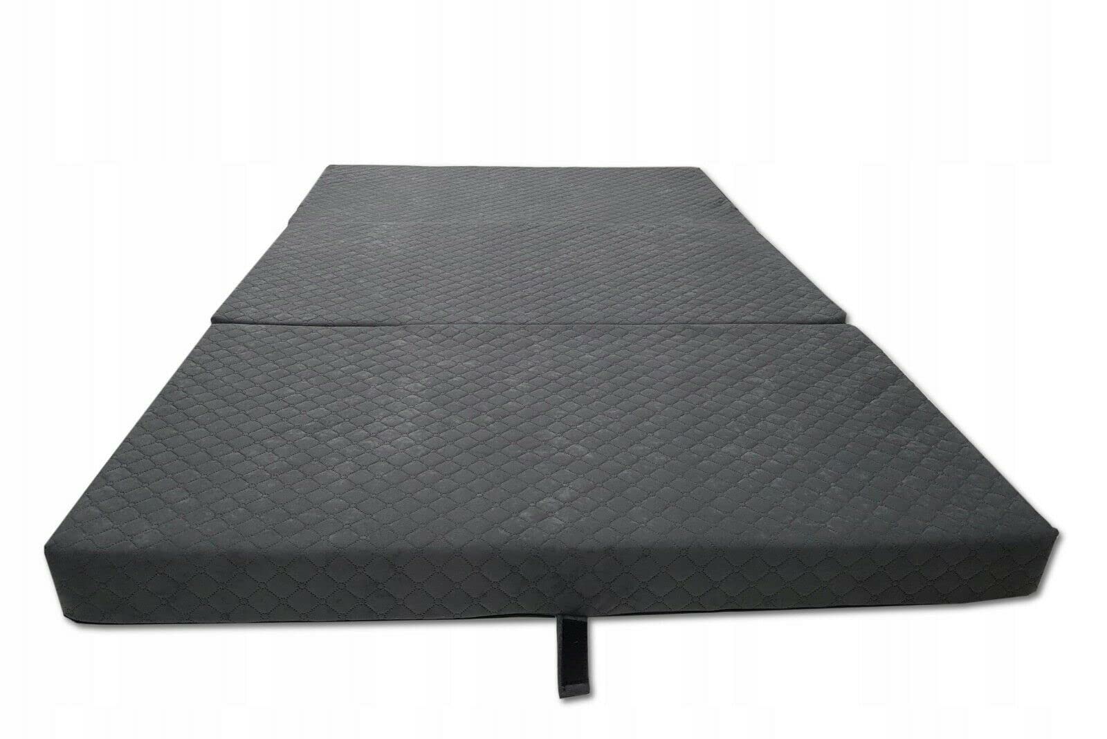 Odolplusz Matelas pliant de qualité supérieure - 120 x 200 x 10 cm - Matelas d'invité - 3 pièces - Matelas pliant en mousse confort - Housse matelassée - Pliable - Lit de voyage - Matelas de camping