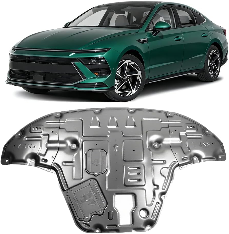 Front Skid Plate for Hyundai Sonata 2024 2025 2026 Engine Splash Shield Heavy Duty, Impact Resistant Engine Guard Cover for Sonata 2024-2026 Underbody Guard Plate w/Screw Hardware