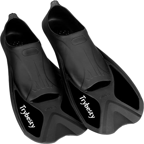 Miniatura 8 de Aletas de natación, aletas cortas de esnórquel, tamaño de viaje, para esnórquel, buceo, natación, adultos, hombres y mujeres