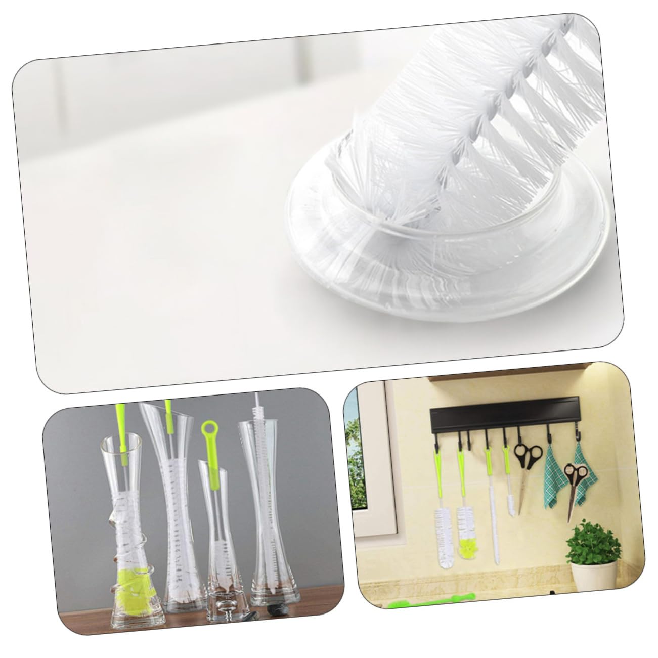 FRCOLOR 3juegos Limpiadores para Botellas y Cepillo De Limpieza para Biberones y Tazas Diseño y Verde