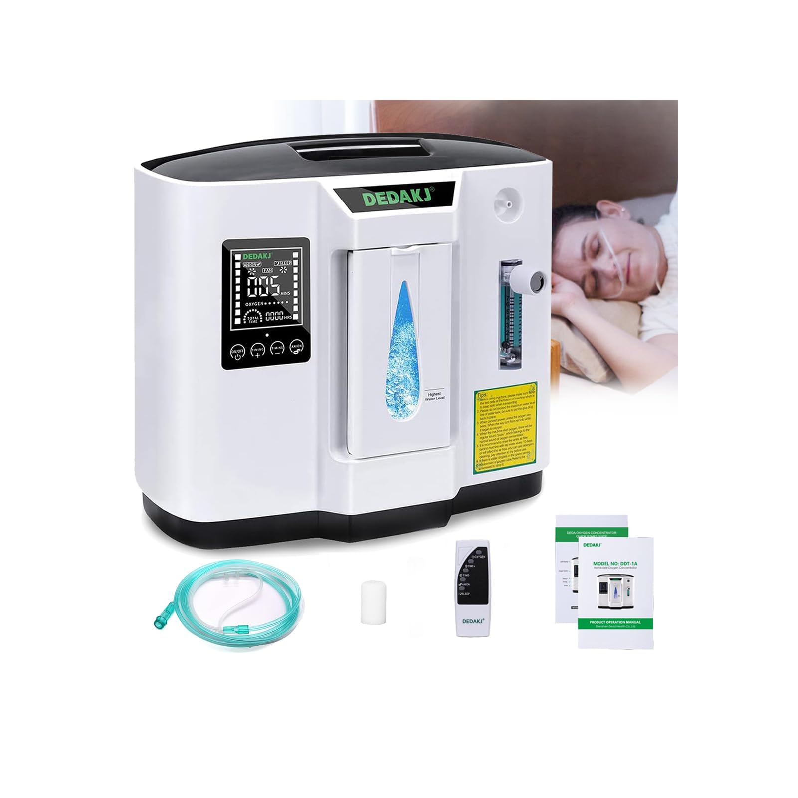 DEDAKJ Oxygen Machine, 1-7l / Min Oxygen Machine, Accumulated Time