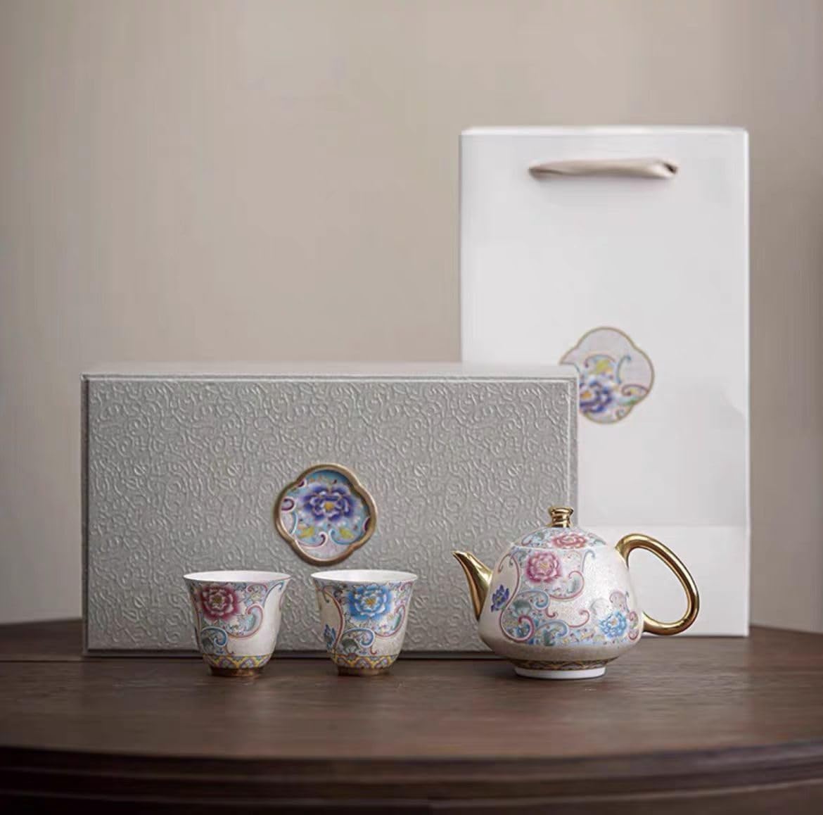 Zestaw filiżanek do espresso, kubki kawy, herbata, garnek kreatywny ręcznie malowany kwiatowy biały porcelanowy czajniczek użytku domowego 1 dwie filiżanki Kung Fu zaparzacza