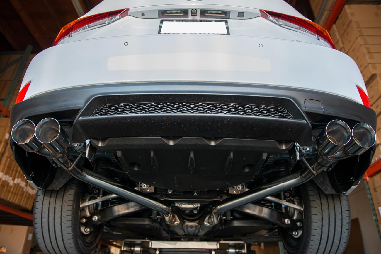 Replacement For 2015-Present Lexus RC200t RC300 RC350 STAINLESS STEEL POLISHED SILVER Muffler Axle Back 3.5" Double Wall Quad Tips Exhaust