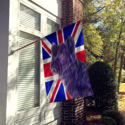 Drapeau de maison Skye Terrier Union Jack grand format en toile résistante Ss4905chf