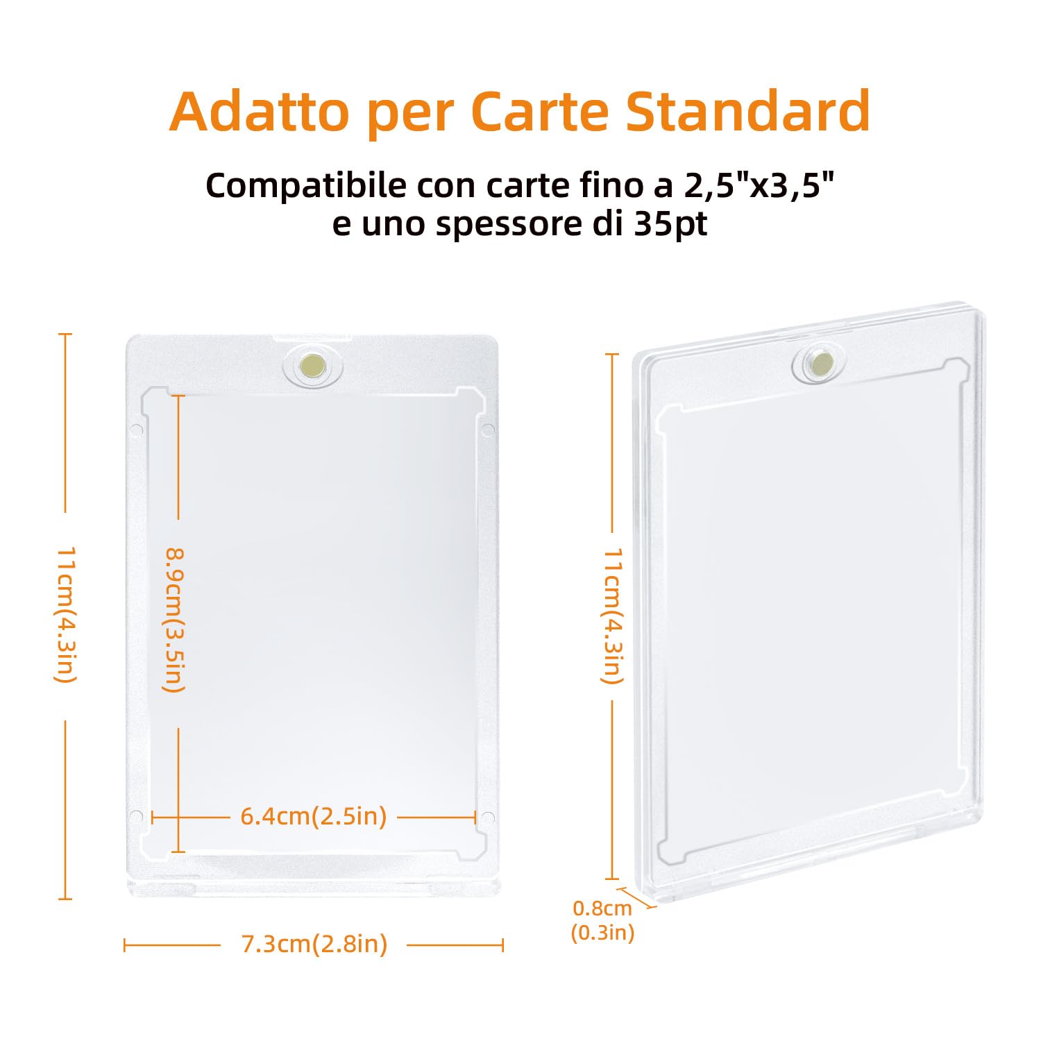 Tolesum 10PCS Magnetic Trading Card Holder 35PT Bustine Protettive UV Protezione Custodie Porta Carta Trasparente Magnetiche Carta Cornici Carte Collezionabili per Yugioh,Magic, MTG, Sport