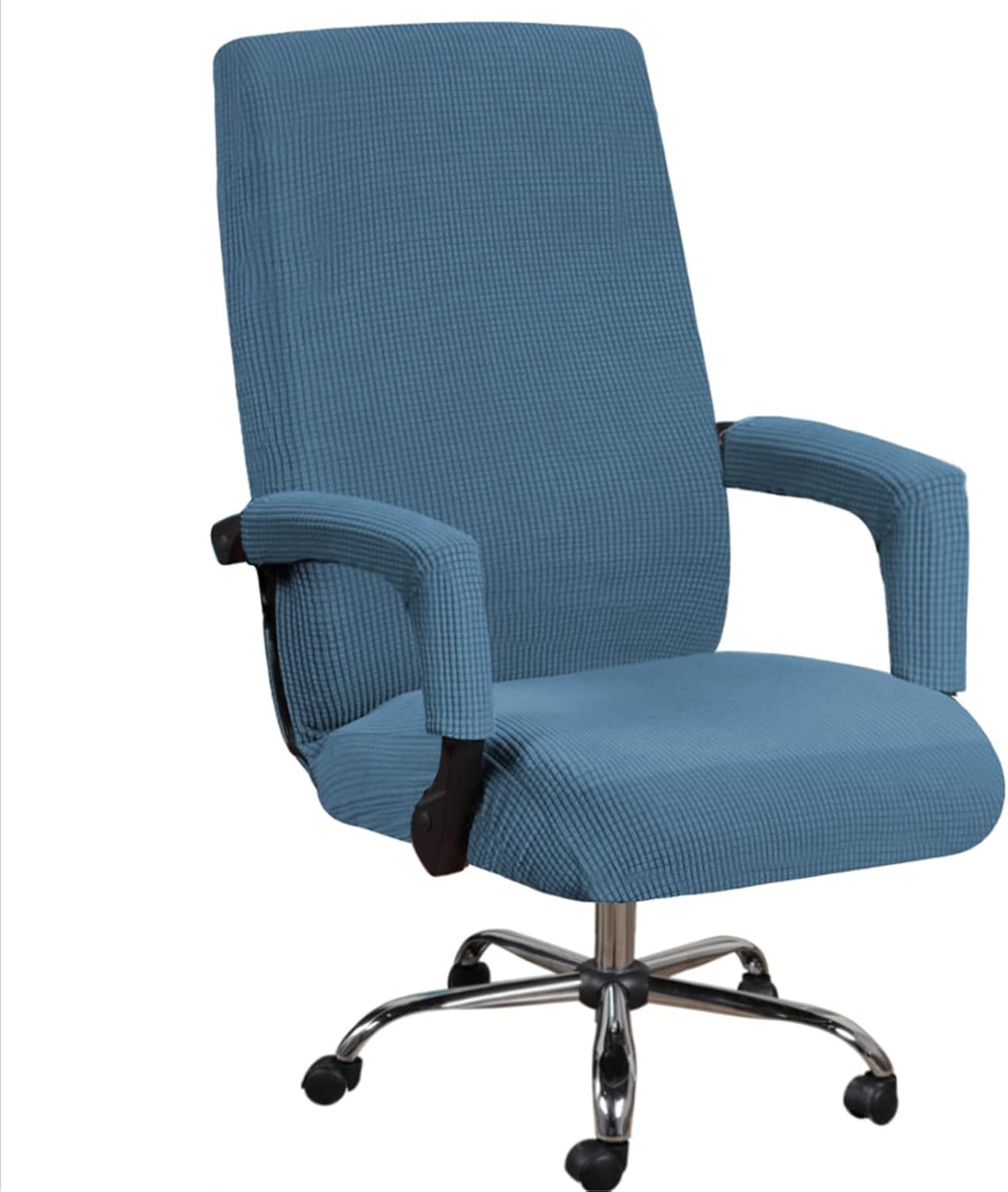 Super Stretch Computer Office Chair Cover – Universal Fit, Soft & Durable Jacquard Fabric, Non-Slip Design – Washable Chair Protector for Home & Desk Chairs (Medium, Dusty Blue)