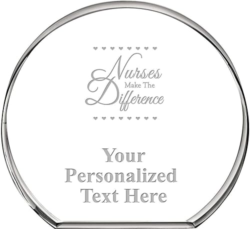 Las enfermeras marcan la diferencia pisapapeles círculo de pie, regalo de pisapapeles de cristal grabado personalizado