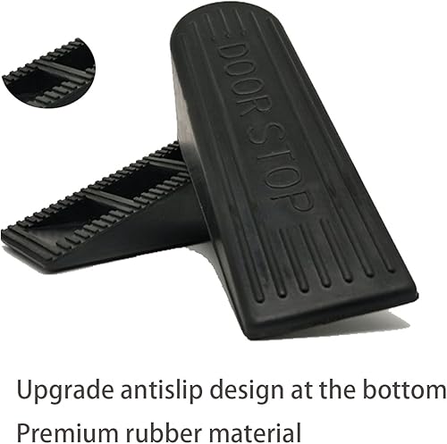 Miniatura 6 de Tope grande de goma para puerta, paquete de 2 unidades, resistente y apilable, apto para huecos de hasta 2.0 pulgadas, topes de puerta antiarañazos,