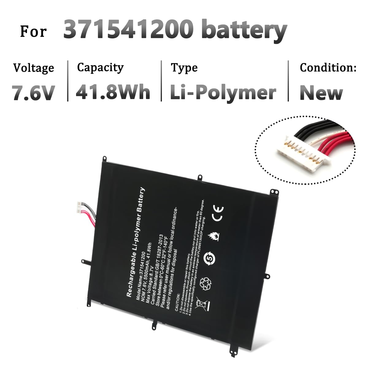 A146 HW-371541200 HW-37154200 Laptop Batteria per TREKSTOR PrimeBook P14 Series 371541200 7.6V 41.8Wh 5500mAh