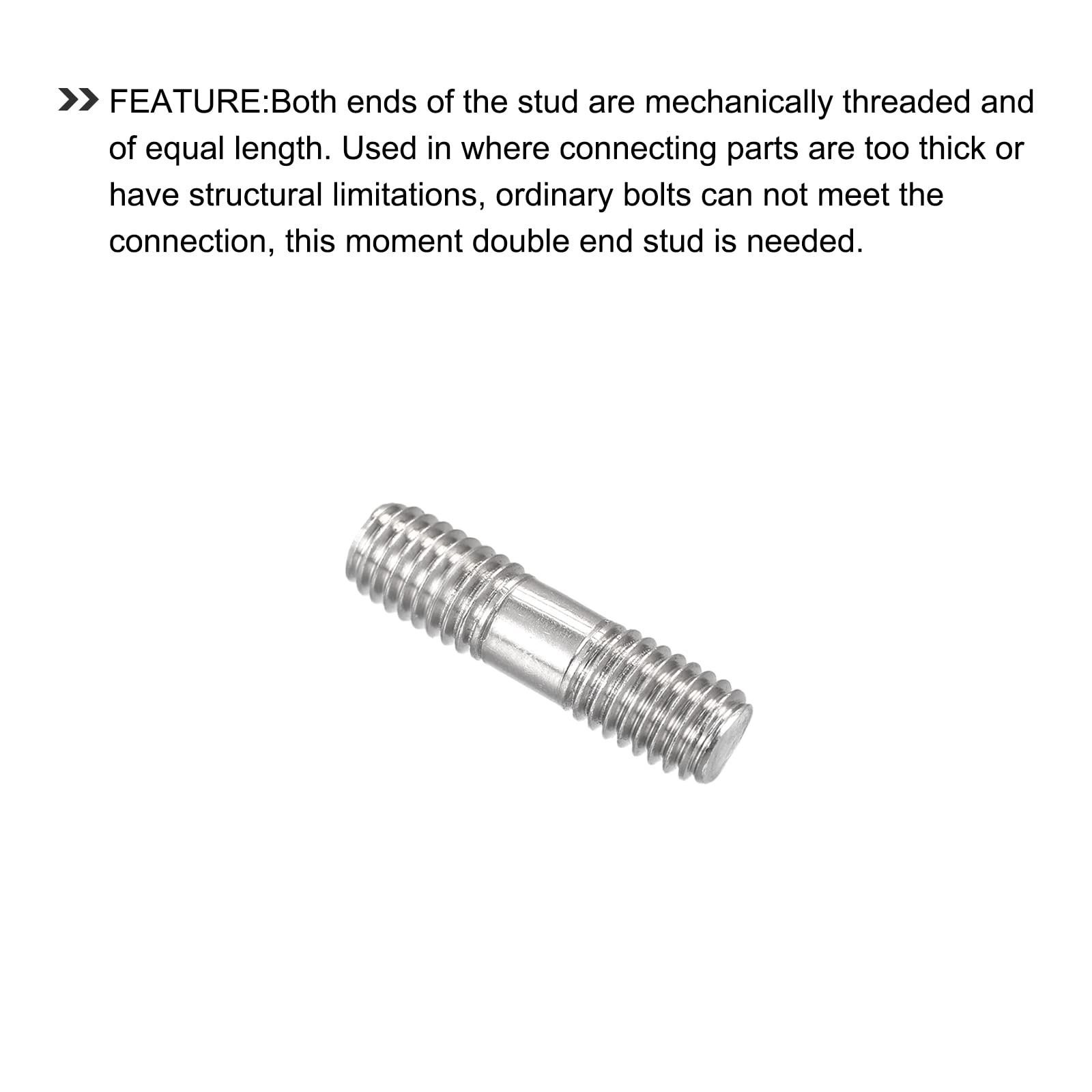 Bulloni A Doppia Estremità Filettati M8 In Acciaio Inox 304 – Lunghezze Da 30 A 250mm – ZHUOWEILE
