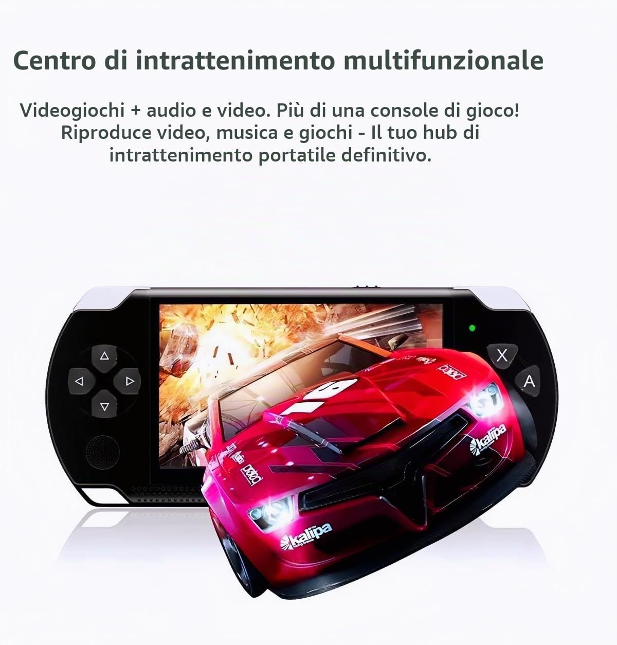 Console di gioco portatile retrò YHFITN da 4,3 pollici - Giochi classici integrati, lettore di videogiochi portatile con connessione TV, batteria ricaricabile ed espansione per scheda TF (white)