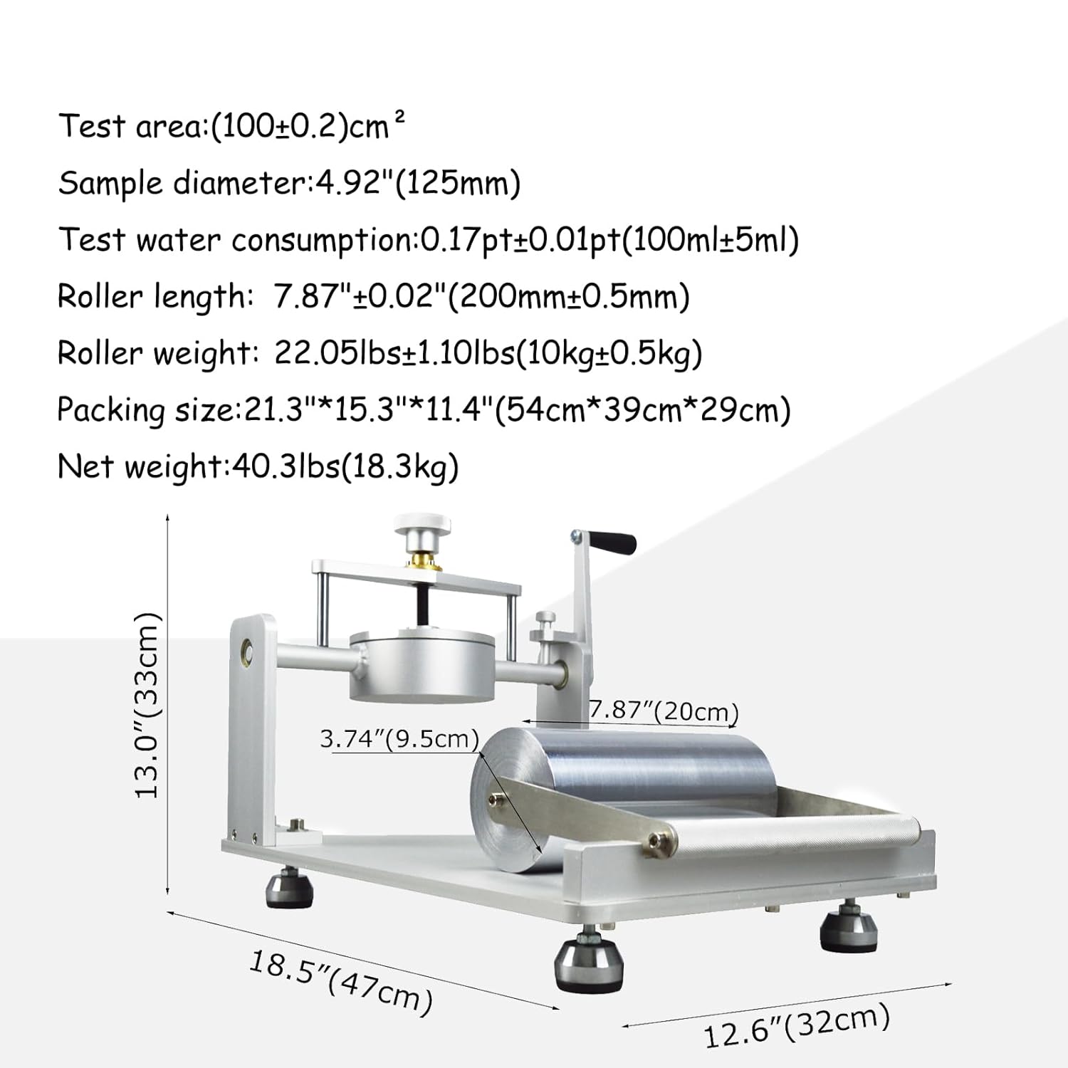Cobb Water Absorption Tester Meter Paper Surface Water Absorption Tester Test Area from 100 cm²