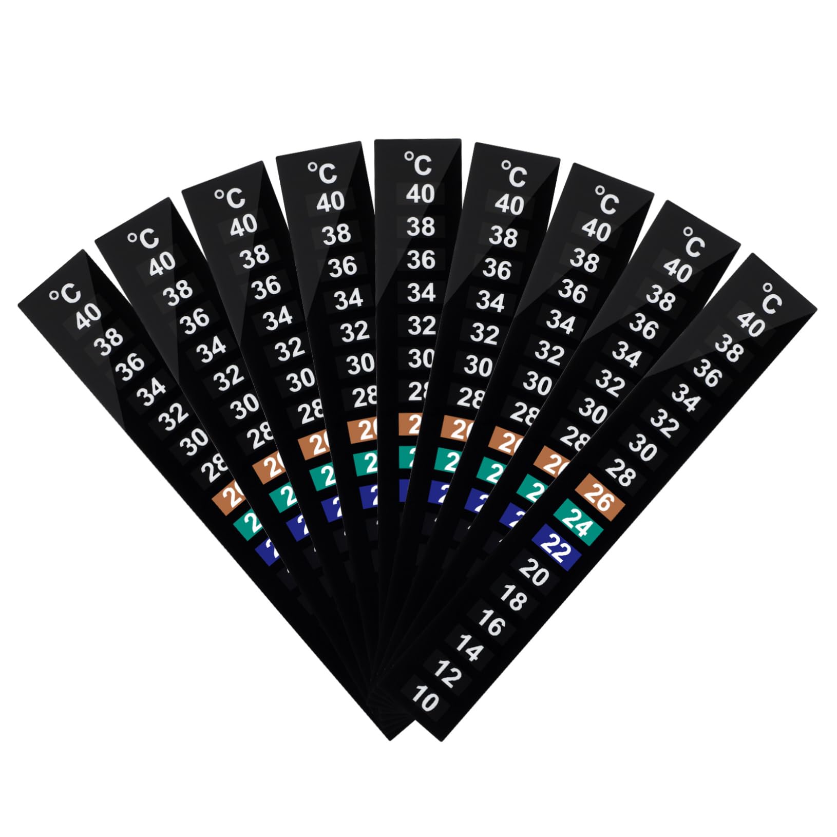 BESPORTBLE 10pcs Digital LCD Room Thermometer Stick Thermometer Strip Celsius Display